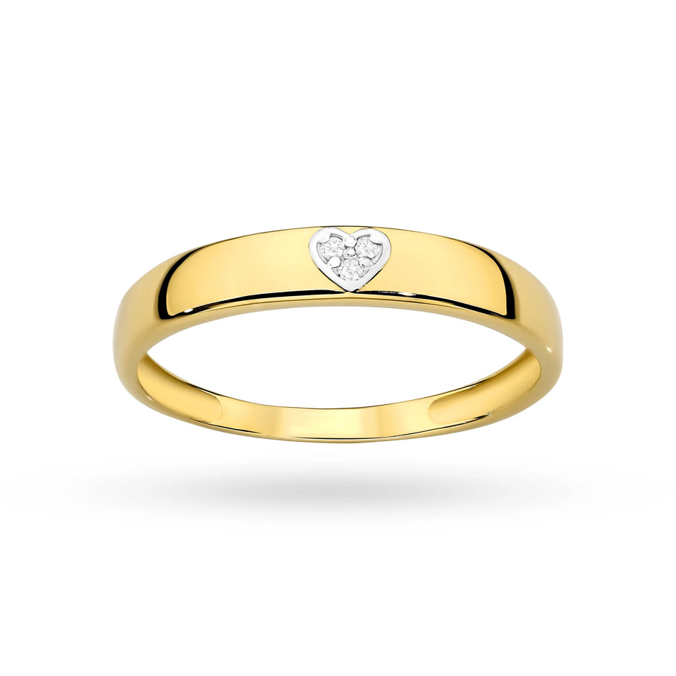 Gold Ring with Zirconia Heart