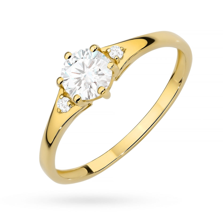 Gold Ring with Zirconia