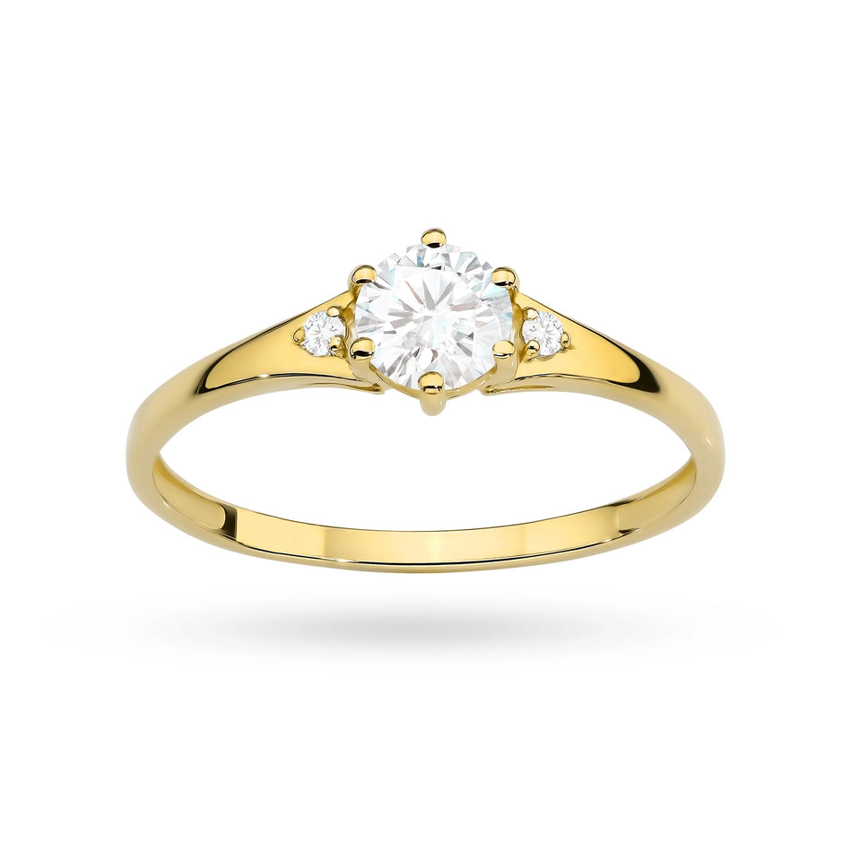Gold Ring with Zirconia