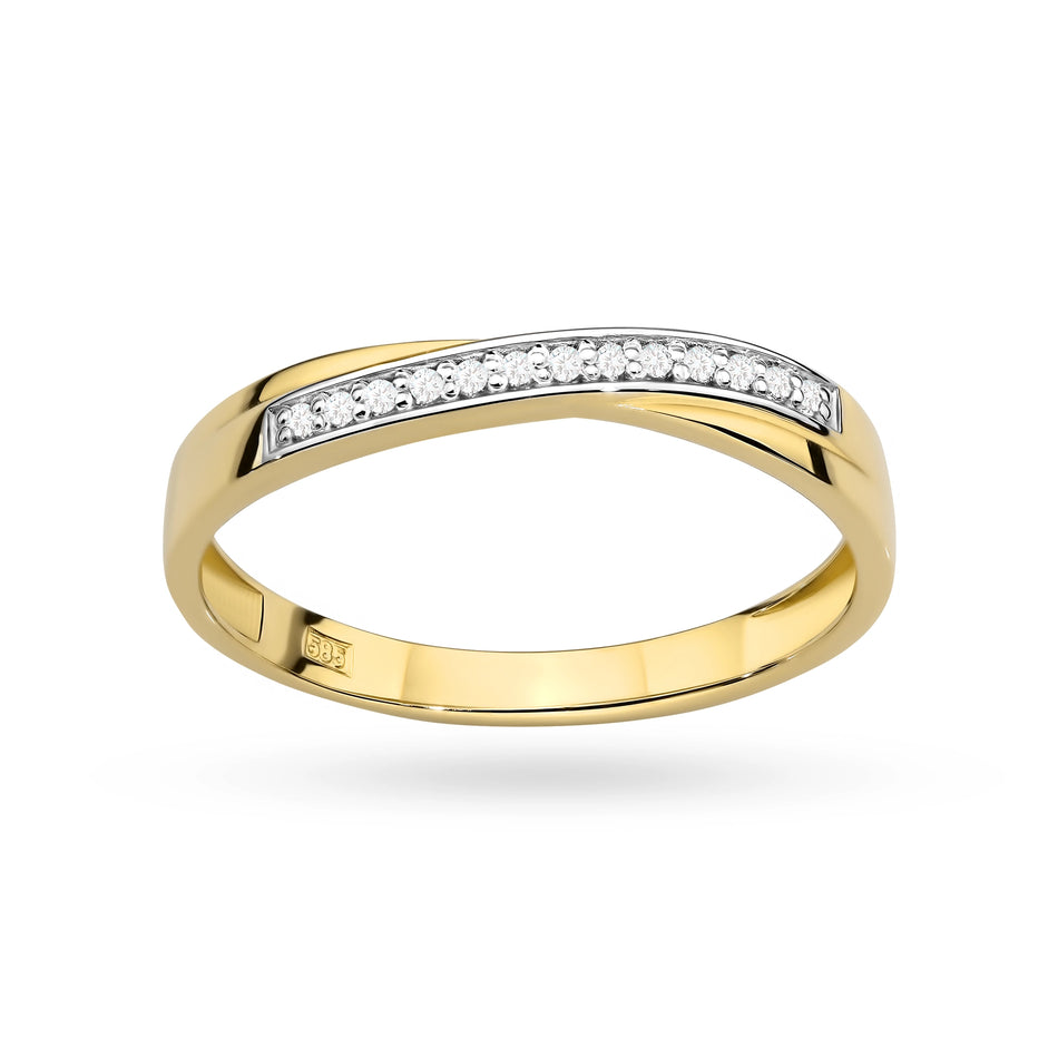 Gold Ring Set with Zirconia