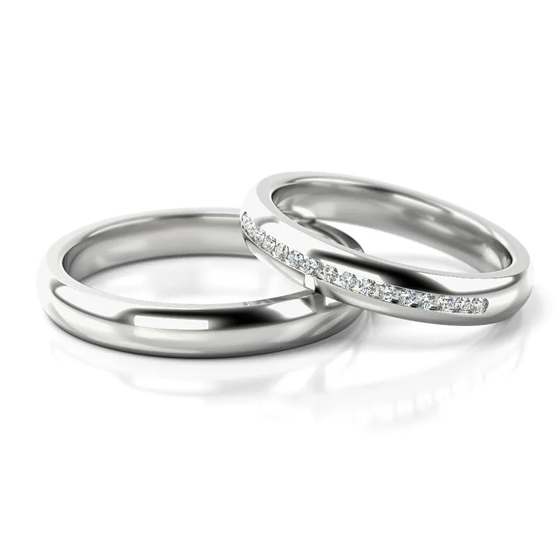 Obrúčky zo bieleho zlata so zirkónmi 3,5 mm