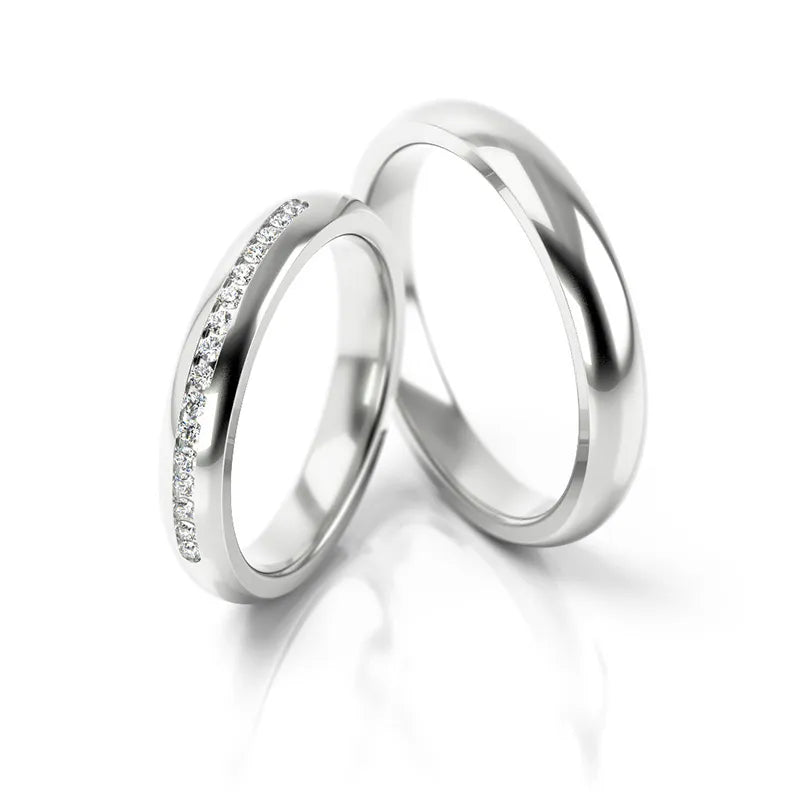 Obrúčky zo bieleho zlata so zirkónmi 3,5 mm