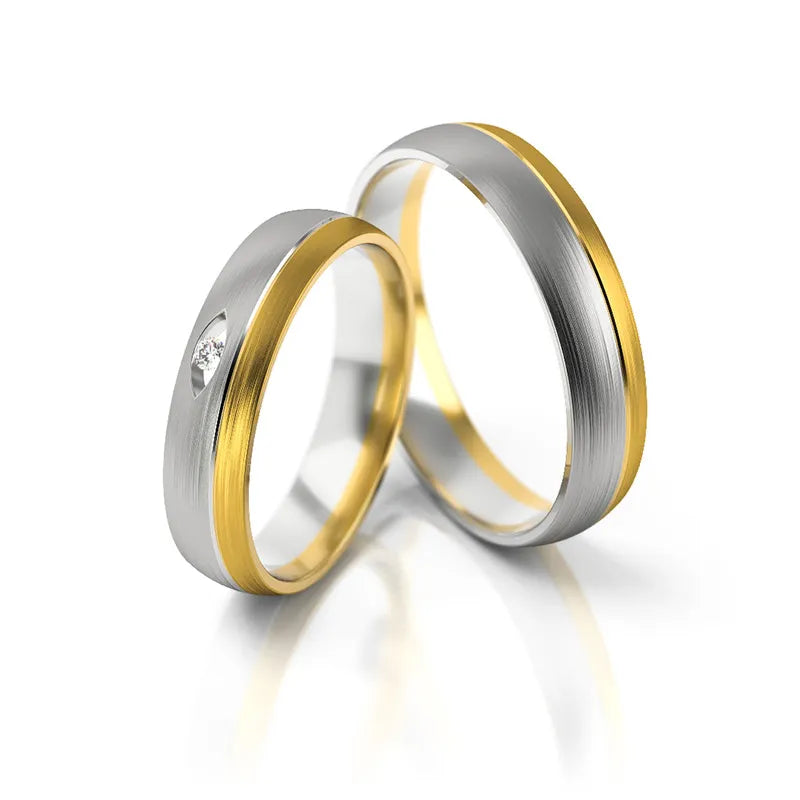 Dvojfarebné zlaté obrúčky so zirkónmi 4.5mm
