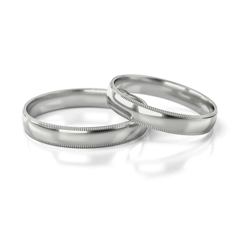 Obrúčky zo bieleho zlata 4 mm