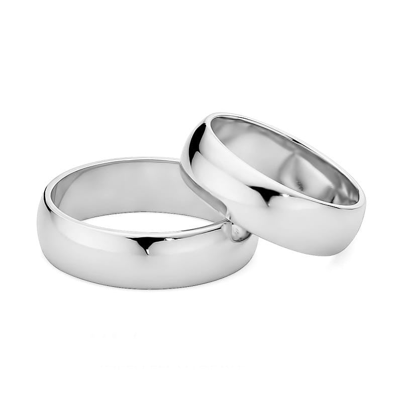 Klasické polguľaté zlaté svadobné obrúčky 6mm