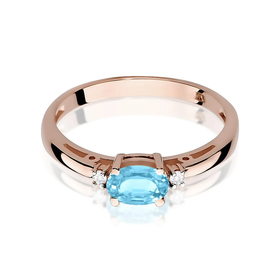 Gold Ring with 0.50ct Topaz and 0.029ct Diamonds