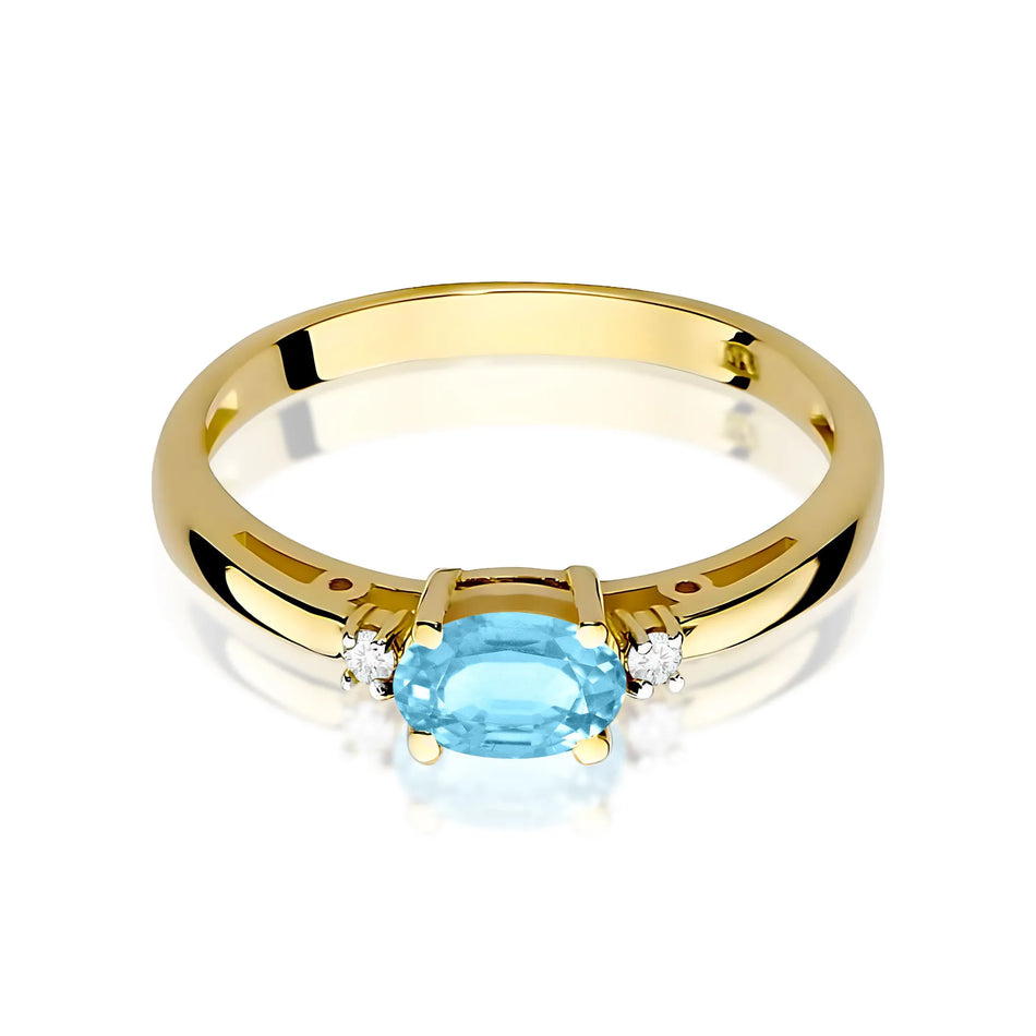 Gold Ring with 0.50ct Topaz and 0.029ct Diamonds