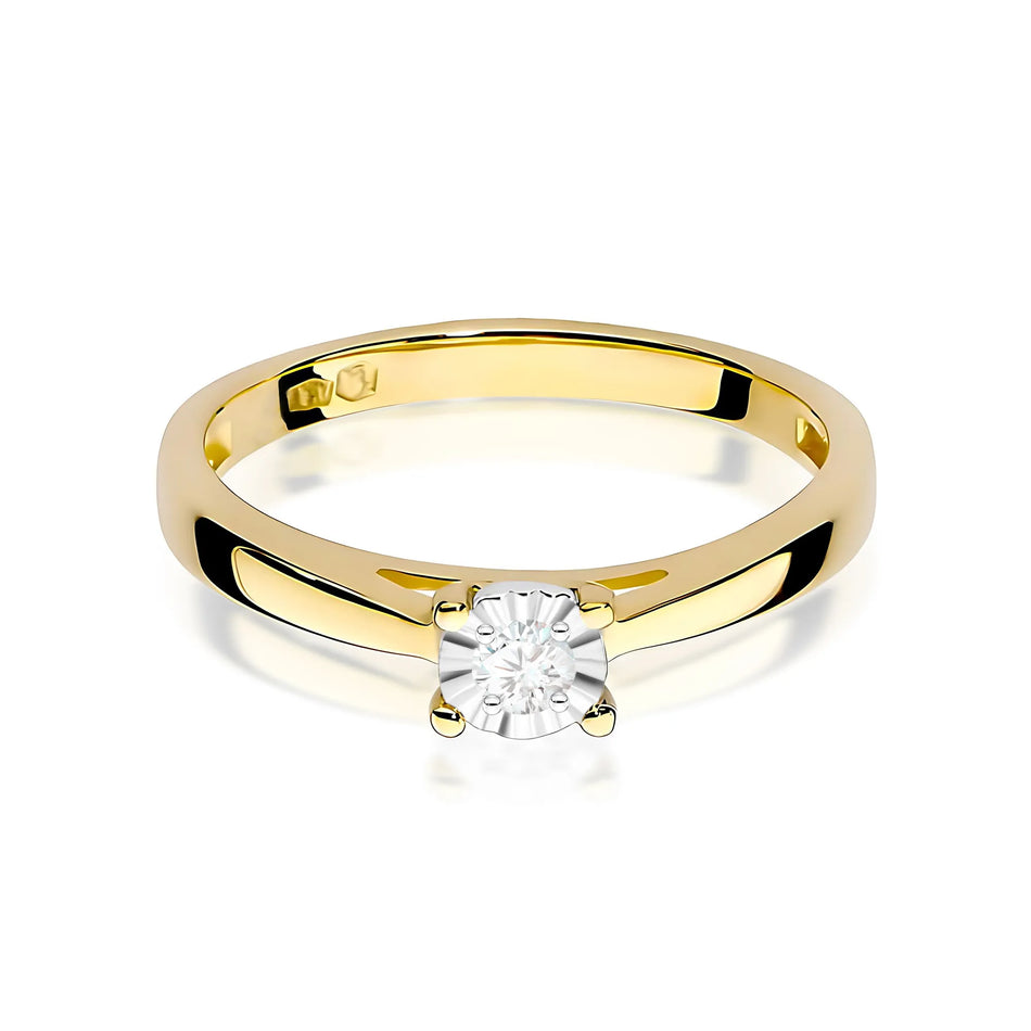 Gold Ring with 0.08ct Lab-diamond