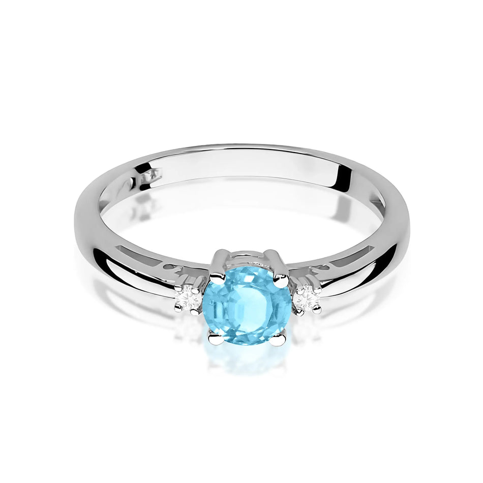 Gold Ring with 0.50ct Topaz and Diamonds