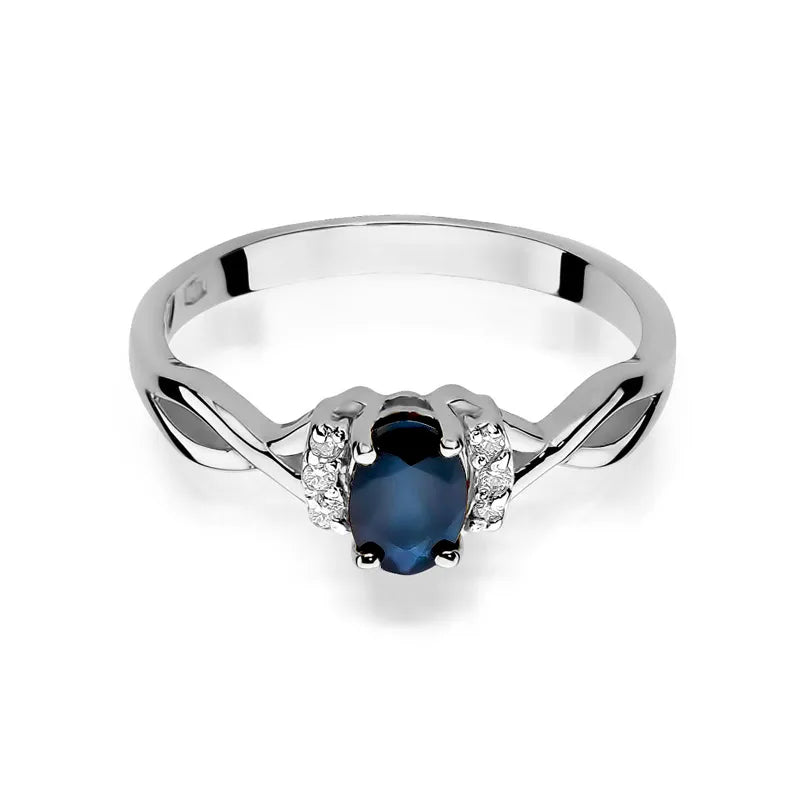 Gold Ring with 0.70ct Sapphire and 0.052ct Diamonds