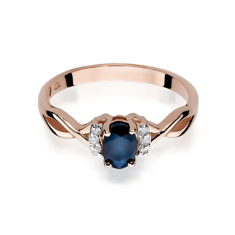 Gold Ring with 0.70ct Sapphire and 0.052ct Diamonds