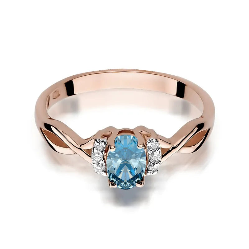 Gold Ring with 0.50ct Topaz and 0.052ct Diamonds
