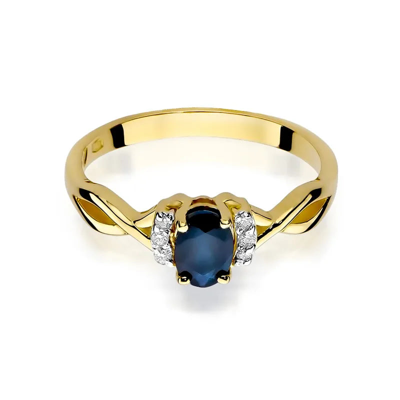 Gold Ring with 0.70ct Sapphire and 0.052ct Diamonds