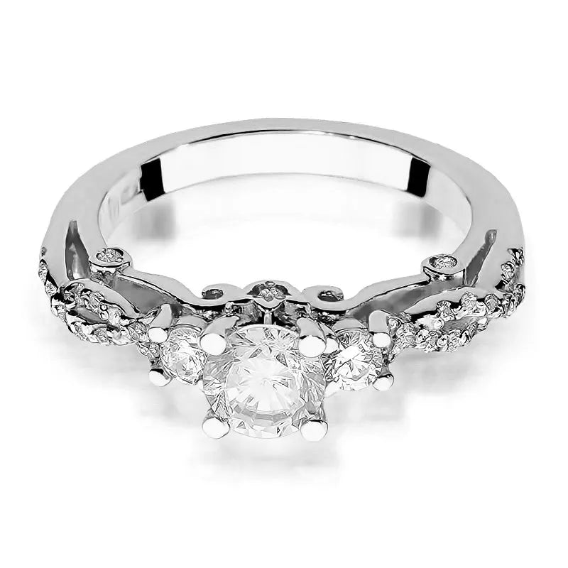 Zlatý prsteň s 0,60 ct bielym zafírom a 0,339 ct diamantmi