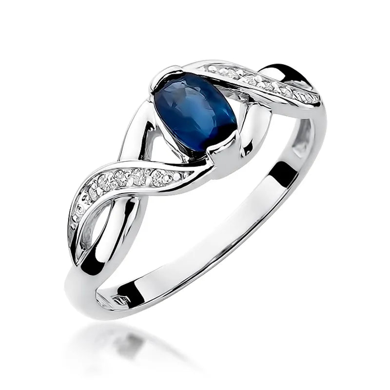 Gold Ring with 0.70ct Sapphire and 0.05ct Diamonds
