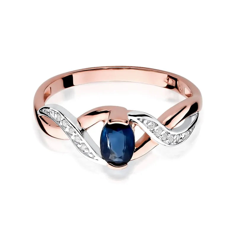 Gold Ring with 0.70ct Sapphire and 0.05ct Diamonds