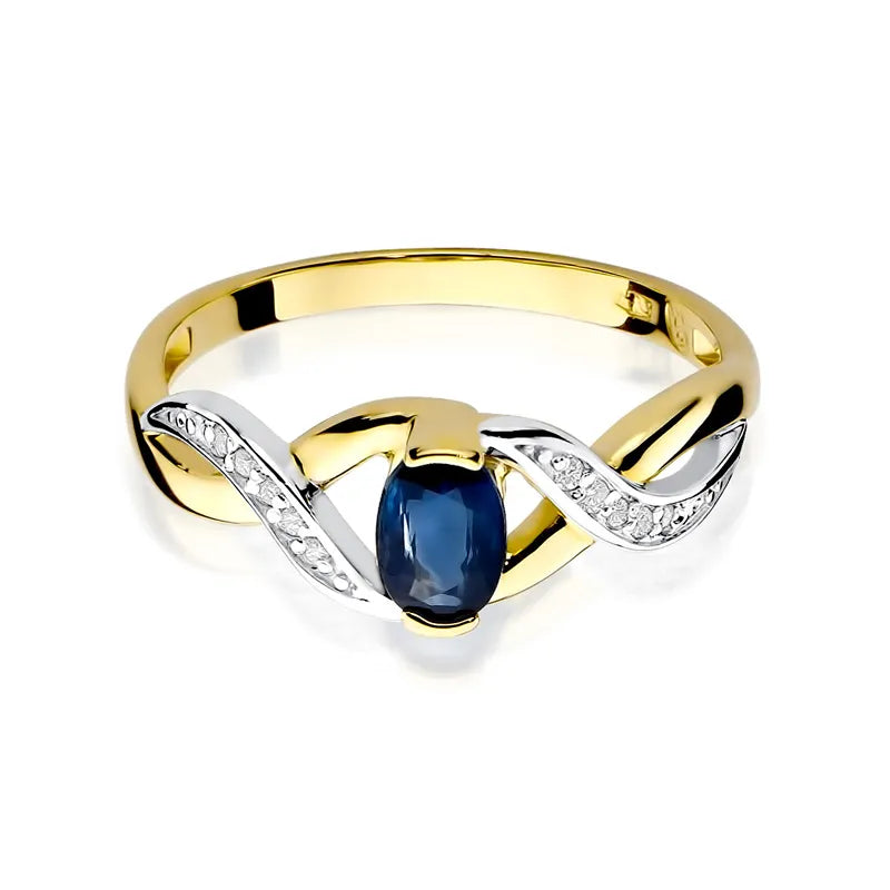 Gold Ring with 0.70ct Sapphire and 0.05ct Diamonds