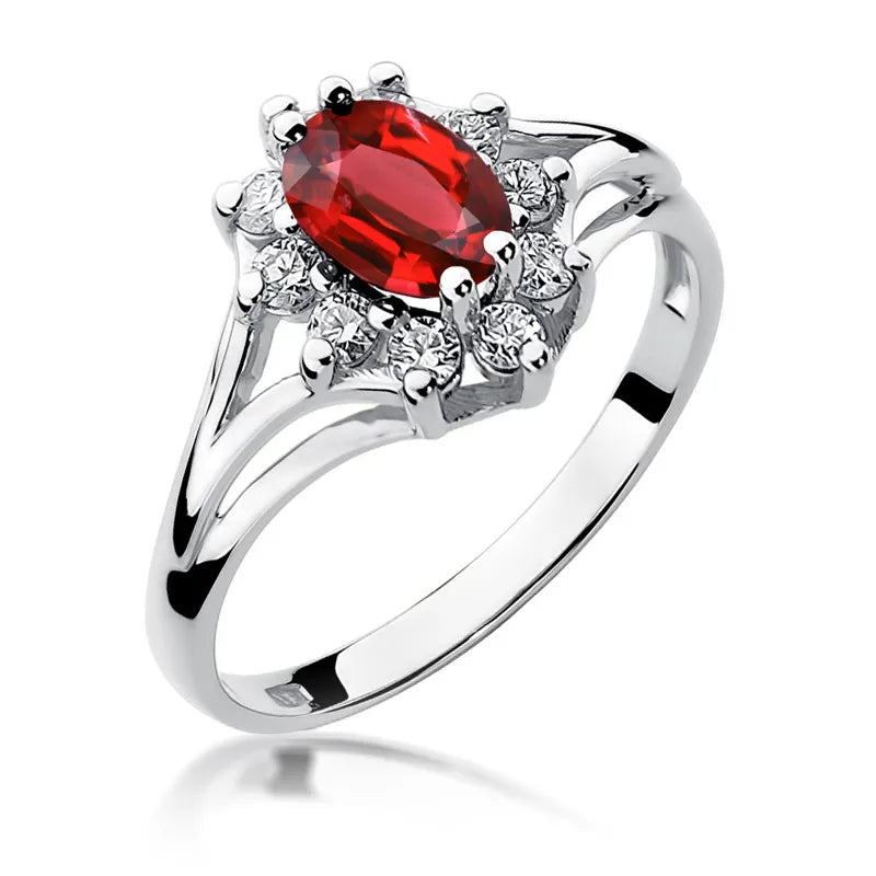 Gold Ring with 1.00ct Ruby and 0.30ct Diamonds