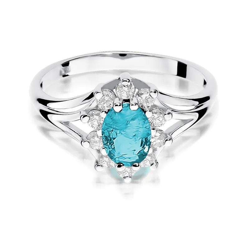 Gold Ring with 0.90ct Topaz and 0.30ct Diamonds