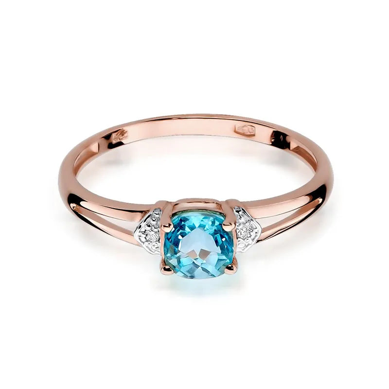 Gold Ring with 0.70ct Topaz and 0.01ct Diamonds