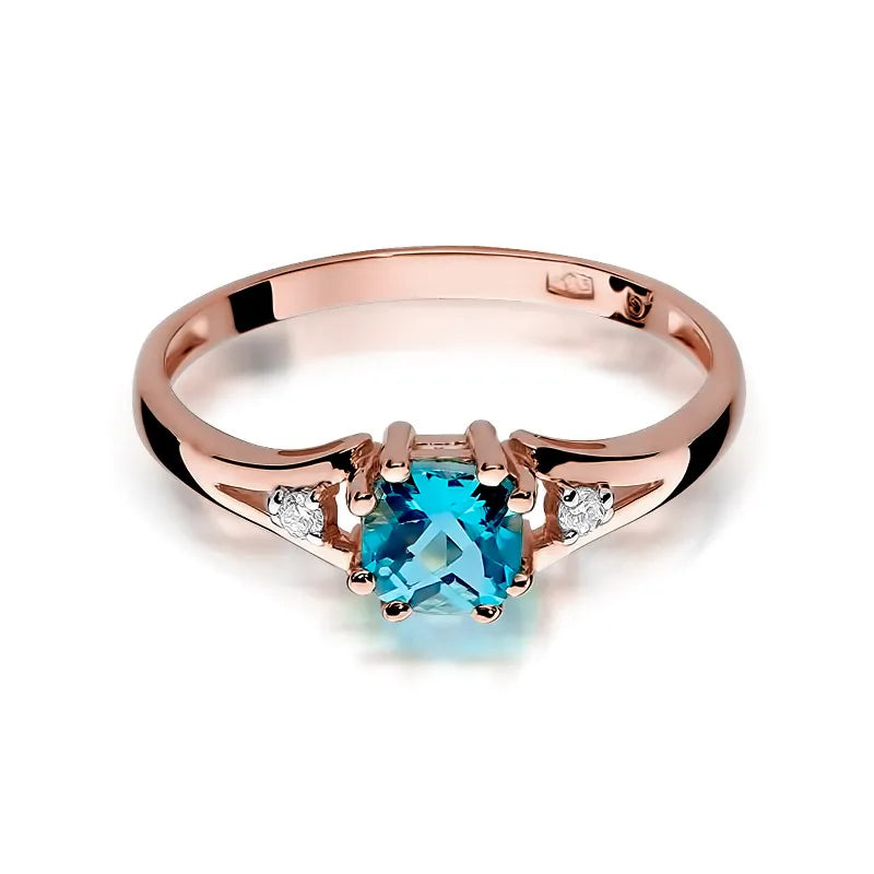 Gold Ring with 0.70ct Topaz and 0.029ct Diamonds