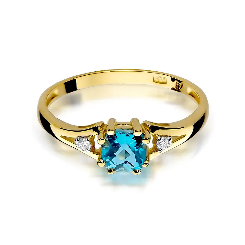 Gold Ring with 0.70ct Topaz and 0.029ct Diamonds