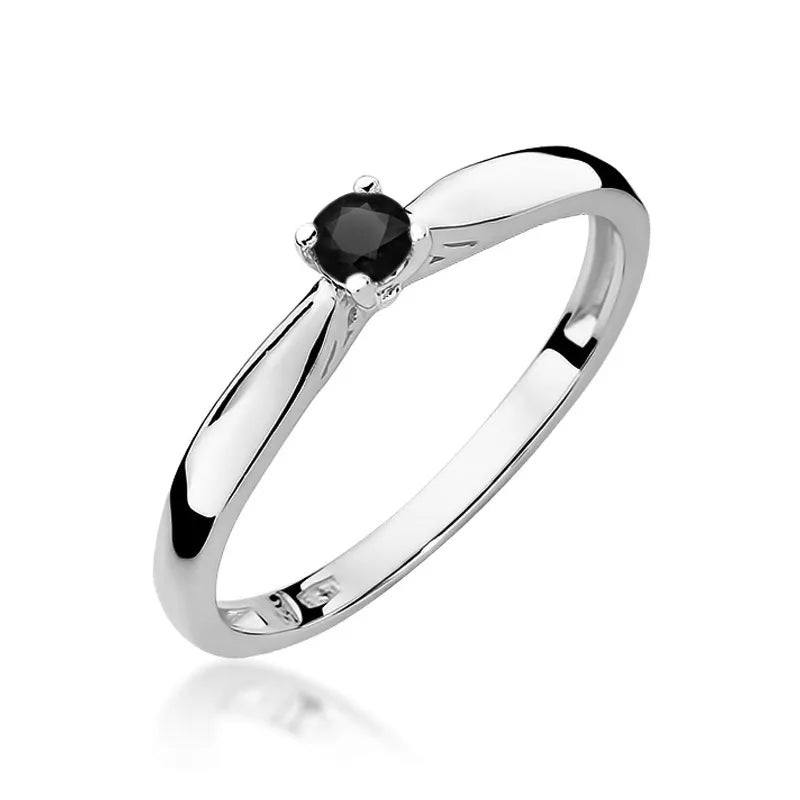 Gold Ring with 0.12ct Black diamond
