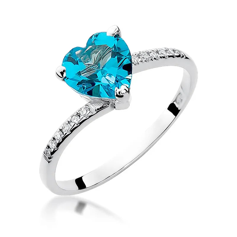 Zlatý prsteň s topásom 1,20 ct a diamantmi 0,06 ct