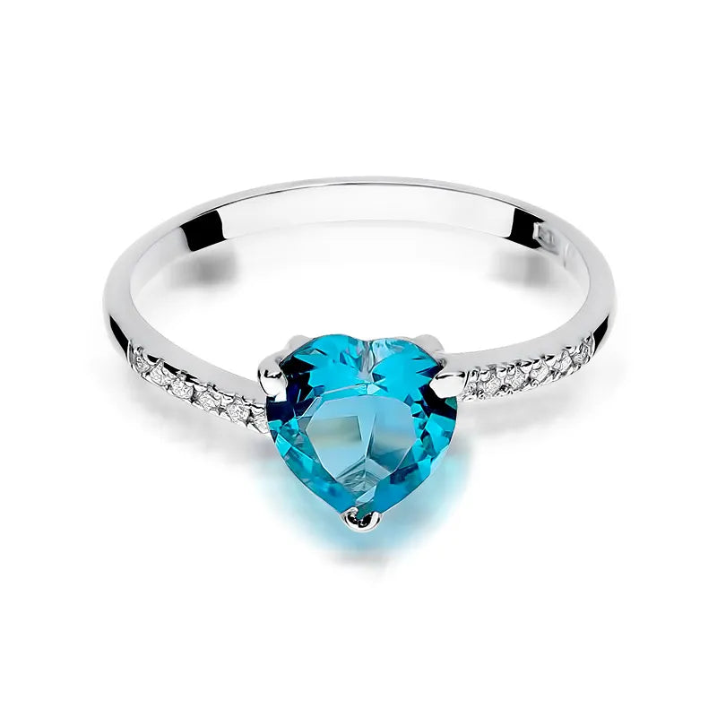 Zlatý prsteň s topásom 1,20 ct a diamantmi 0,06 ct