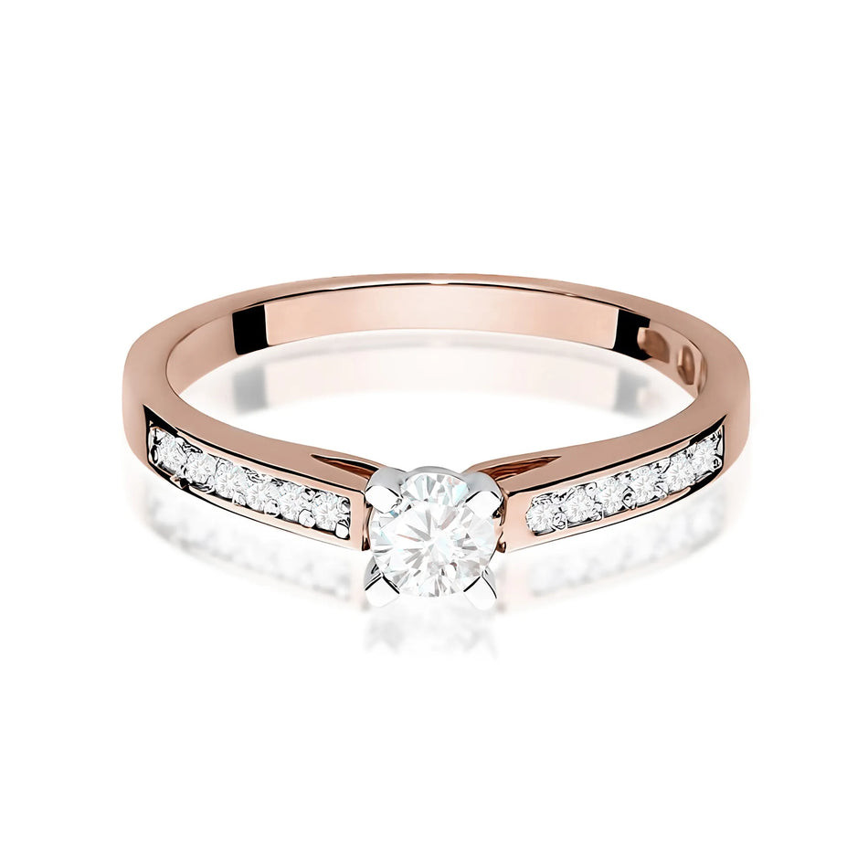 Zlatý prsteň s diamantmi 0,30 ct a 0,06 ct