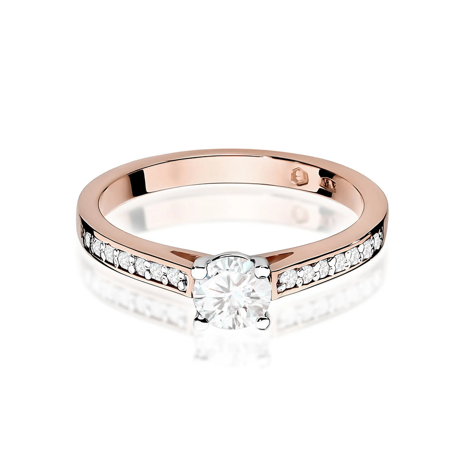 Zlatý prsteň s diamantmi 0,50 ct a 0,12 ct