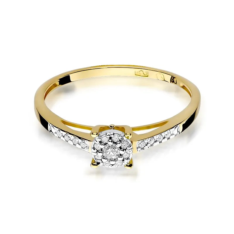 Gold Ring with 0.04ct and 0.08ct Diamonds