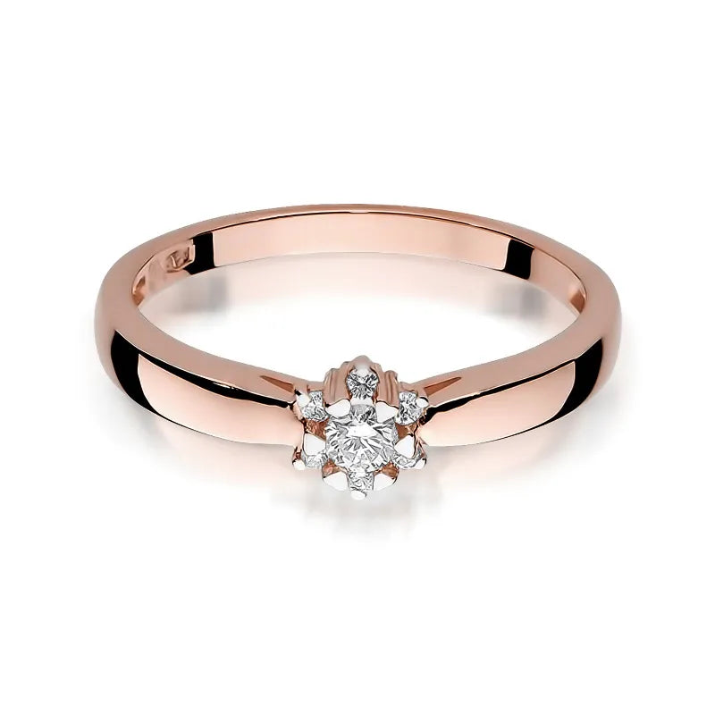 Zlatý prsteň s diamantmi 0,10 ct a 0,052 ct