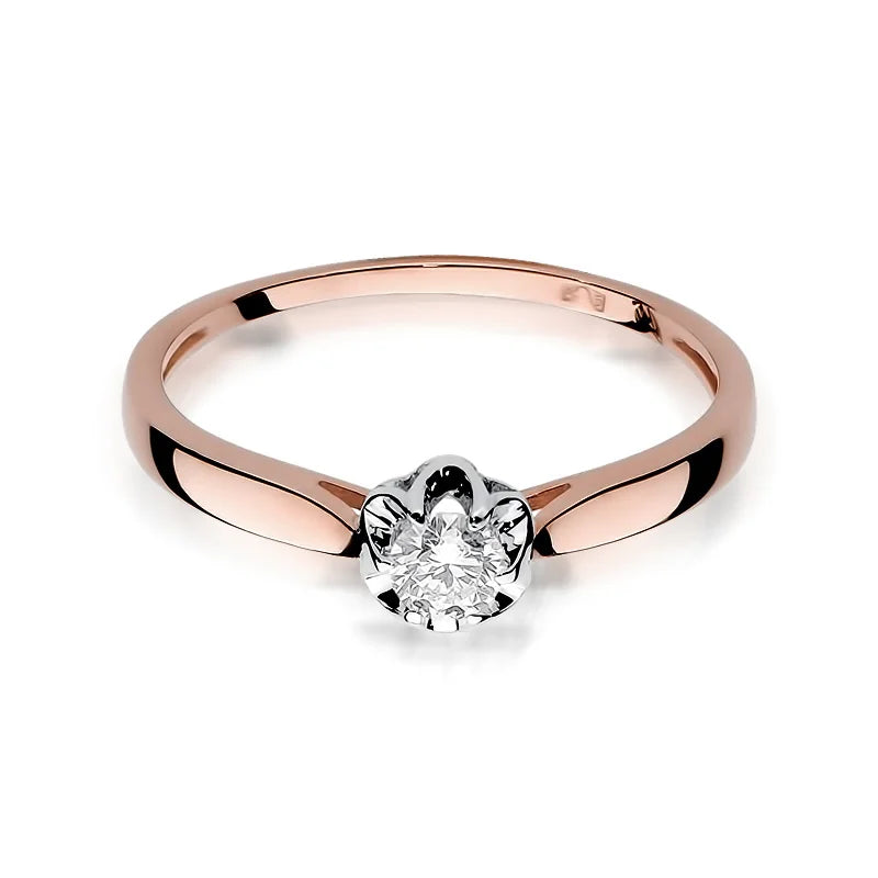Gold Ring with 0.15ct Lab-diamond