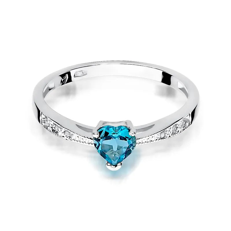 Gold Ring with 0.50ct Topaz and 0.03ct Diamonds