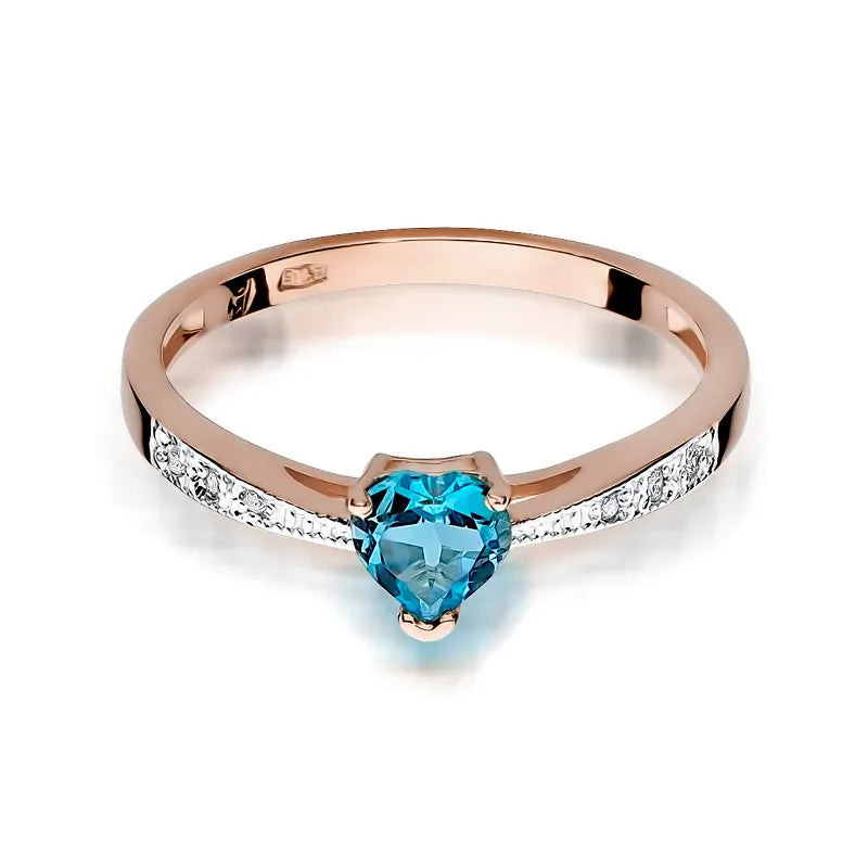 Gold Ring with 0.50ct Topaz and 0.03ct Diamonds