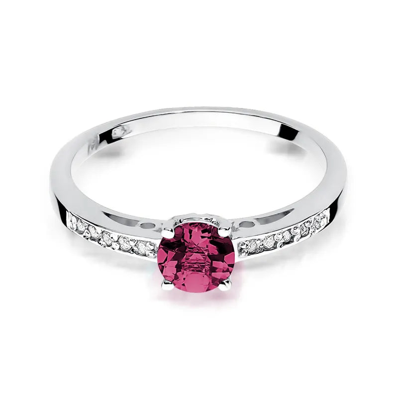 Zlatý prsteň s 0,60 ct rubínom a 0,05 ct diamantmi