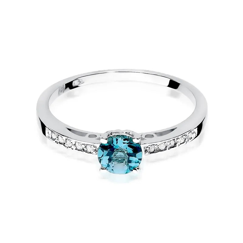 Gold Ring with 0.50ct Topaz and 0.05ct Diamonds
