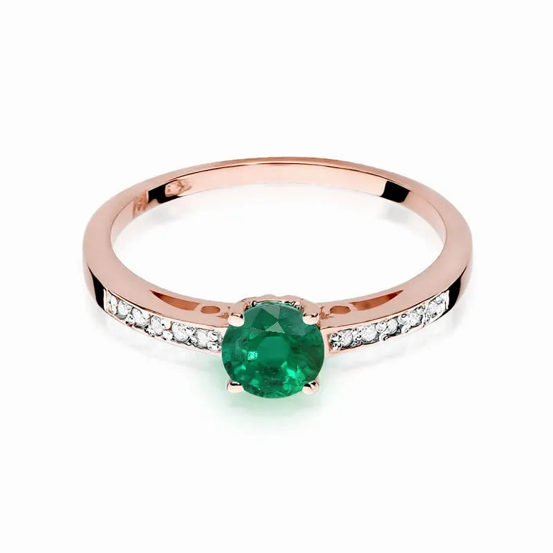 Gold Ring with 0.50ct Emerald and 0.05ct Diamonds