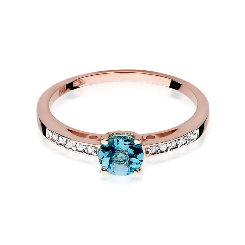 Gold Ring with 0.50ct Topaz and 0.05ct Diamonds