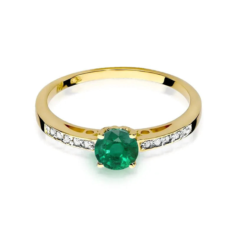 Gold Ring with 0.50ct Emerald and 0.05ct Diamonds