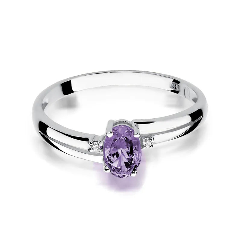 Zlatý prsteň s 0,40 ct tanzanitom a 0,029 ct diamantmi