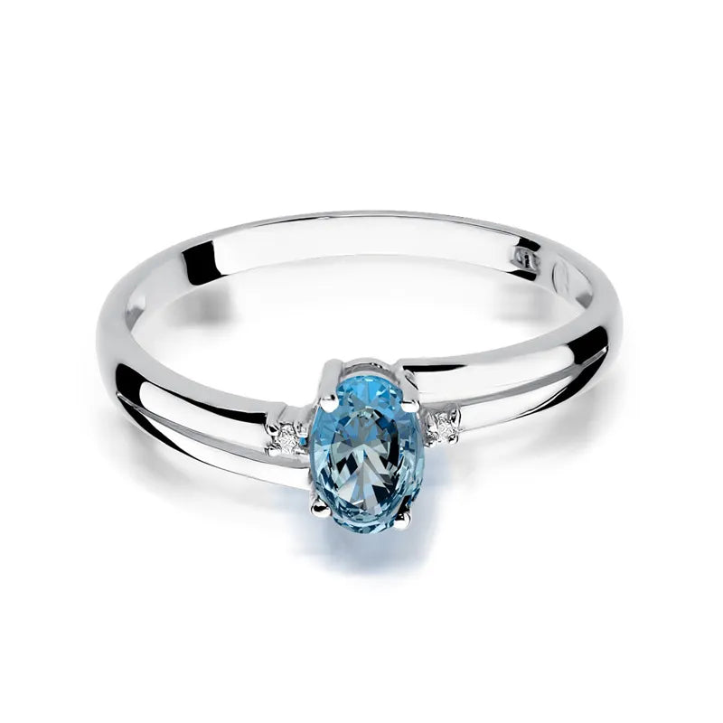 Gold Ring with 0.50ct Topaz and 0.029ct Diamonds