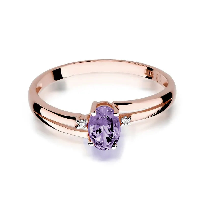 Zlatý prsteň s 0,40 ct tanzanitom a 0,029 ct diamantmi