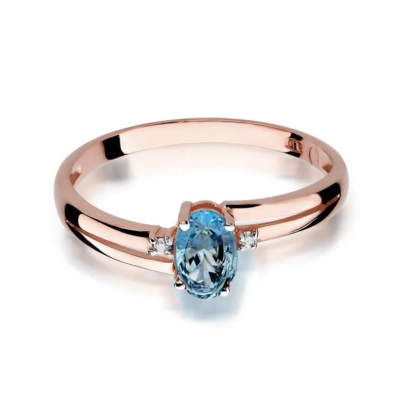 Gold Ring with 0.50ct Topaz and 0.029ct Diamonds