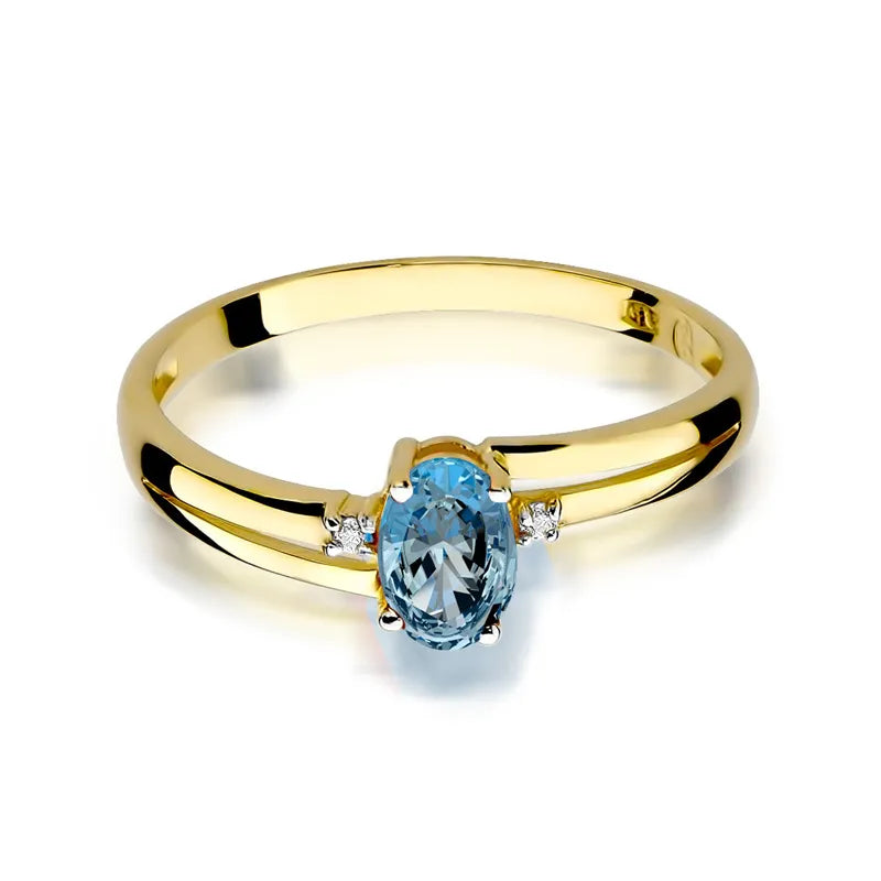 Gold Ring with 0.50ct Topaz and 0.029ct Diamonds