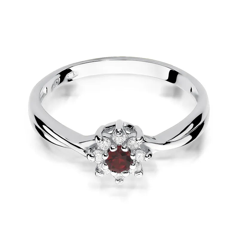 Gold Ring with 0.15ct Ruby and Diamonds