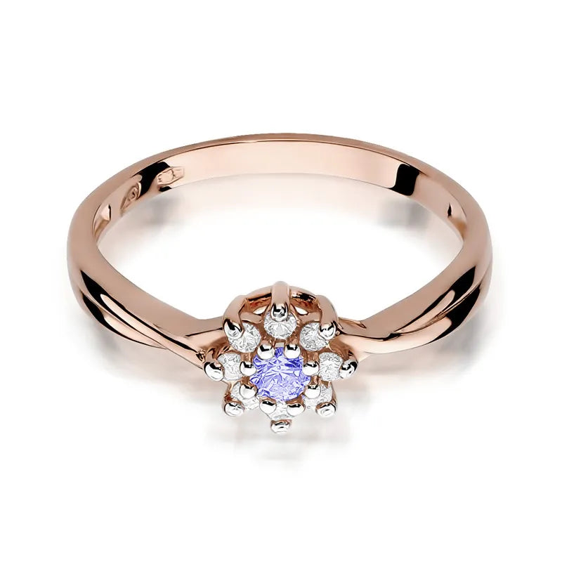 Gold Ring with 0.15ct Tansanit and Diamonds