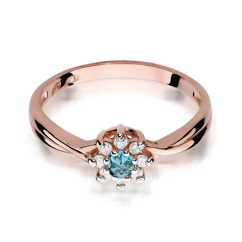 Gold Ring with 0.15ct Topaz and Diamonds