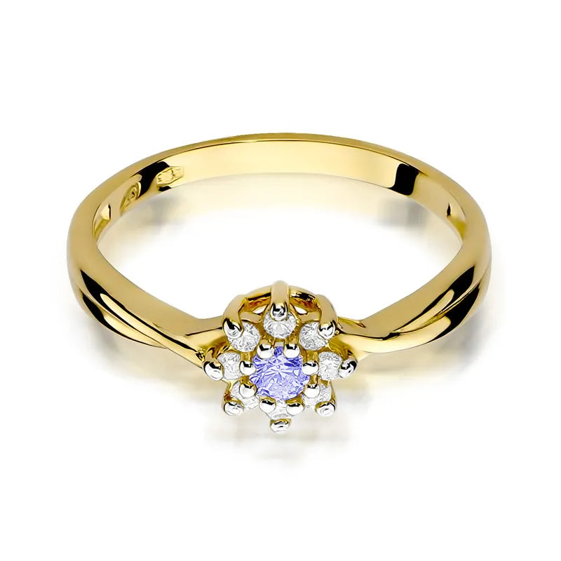 Gold Ring with 0.15ct Tansanit and Diamonds